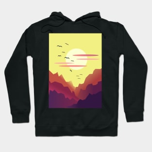 Purple sunset in the mountains Hoodie